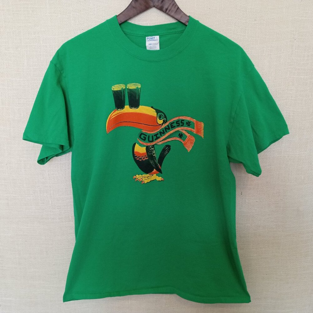 Port & Company Men's Green Guiness Graphic Shirt, McKee's Pub Size L